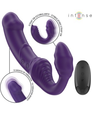 Intense Fun INTENSE - JILL DOUBLE VIBRATOR 20 CM PURPLE REMOTE CONTROL