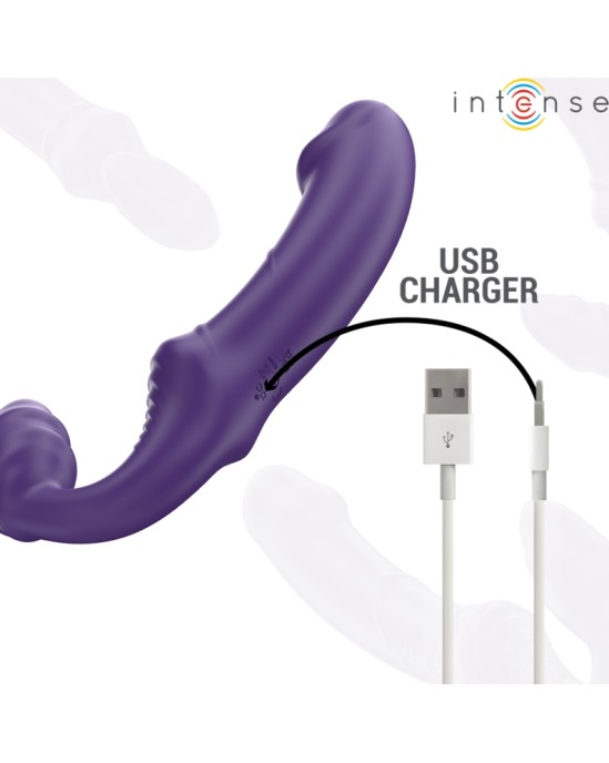 Intense Fun INTENSE - JILL DOUBLE VIBRATOR 20 CM PURPLE REMOTE CONTROL