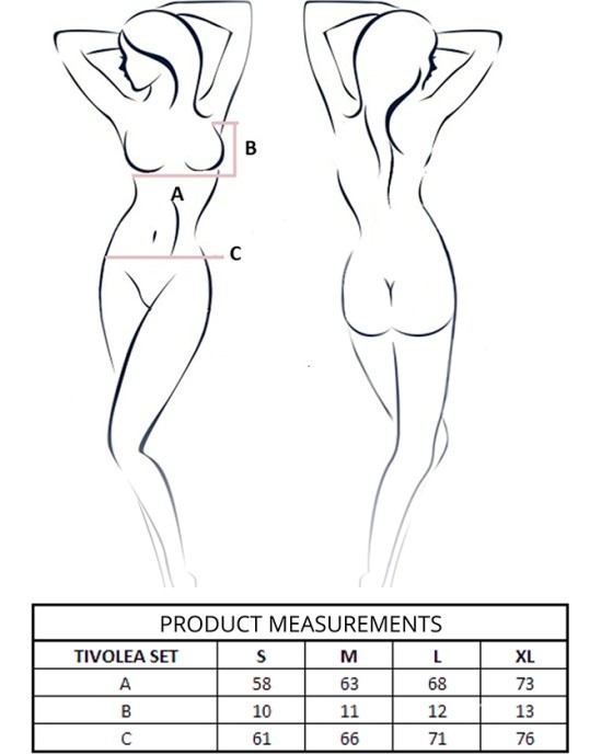 Passion Woman Sets PASSION - TIVOLEA BRA + THONG SET BLACK L/XL