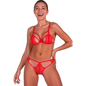 Passion Woman Sets PASSION - ANUVERA BRA + THONG SET FIRE BRICK L/XL