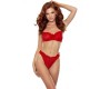 Passion Woman Sets PASSION - CATILLA SET THONG + BRA RED S/M