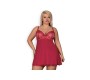 Obsessive Rosalyne Babydoll un siksnu sarkans izmērs S/M