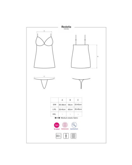 Obsessive Redella Chemise un stringi Black