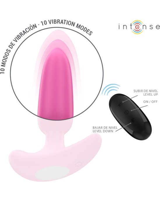 Intense Anal Toys INTENSE - ROSS ANAL PLUG 10 VIBRATIONS PINK TĀLVADĪBAS PULTS