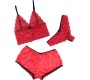Subblime Sets SUBBLIME - 953904 ШЕЛКОВАЯ И КРУЖЕВНАЯ НОЧНАЯ СОРОЧКА + ТРУСИКИ КРАСНЫЕ L/XL