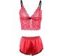 Subblime Sets SUBBLIME - 953904 ШЕЛКОВАЯ И КРУЖЕВНАЯ НОЧНАЯ СОРОЧКА + ТРУСИКИ КРАСНЫЕ L/XL