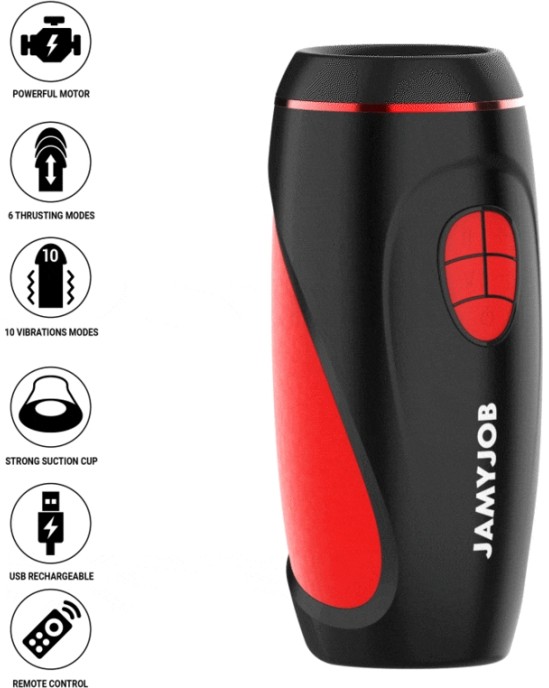 Jamyjob PYSTON BASE AUTOMATIC MASTURBATOR WITH REMOTE CONTROL DILDO