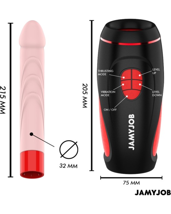 Jamyjob PYSTON BASE AUTOMATIC MASTURBATOR WITH REMOTE CONTROL DILDO