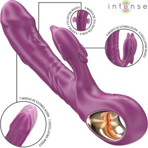 Intense Fun INTENSE - HALLE MULTIFUNCTION VIBRATOR WITH DOLPHIN STIMULATING TONGUE PURPLE