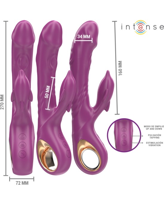 Intense Fun INTENSE - HALLE MULTIFUNCTION VIBRATOR WITH DOLPHIN STIMULATING TONGUE PURPLE