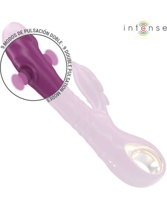 Intense Fun INTENSE - HALLE MULTIFUNCTION VIBRATOR WITH DOLPHIN STIMULATING TONGUE PURPLE