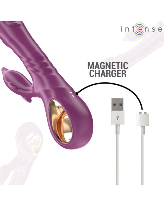 Intense Fun INTENSE - HALLE MULTIFUNCTION VIBRATOR WITH DOLPHIN STIMULATING TONGUE PURPLE