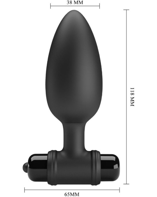 Pretty Love VIBRA BUTT PLUG 2 ANAL PLUG 10 VIBRATIONS BLACK