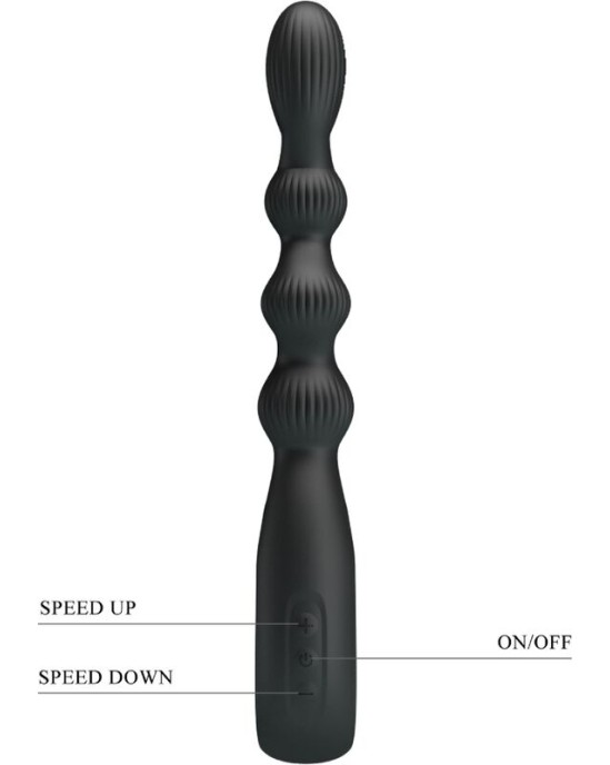 Pretty Love FEDERER ANAL VIBRATOR 12 VIBRATIONS BLACK