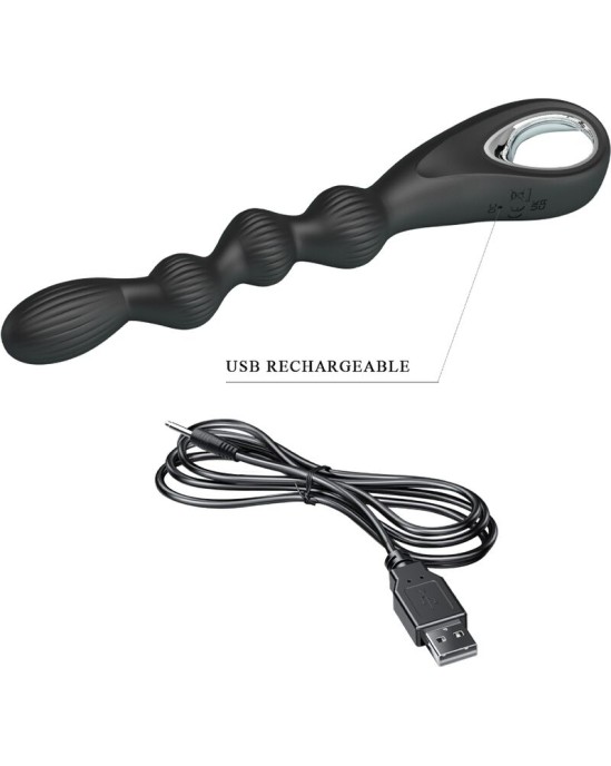 Pretty Love FEDERER ANAL VIBRATOR 12 VIBRATIONS BLACK