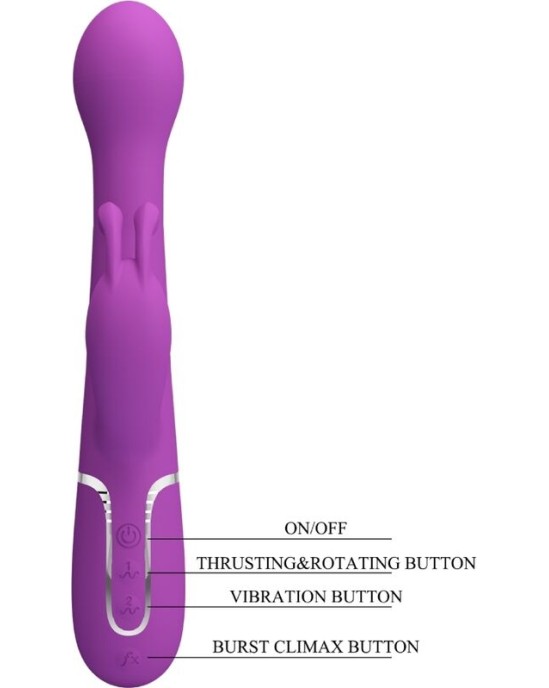 Pretty Love DEJON 3 IN 1 MULTIFUNCTION RABBIT VIBRATOR PURPLE