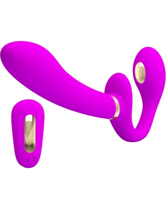 Pretty Love THUNDERBIRD DOUBLE STRAP-ON VIBRATOR REMOTE CONTROL PURPLE
