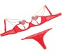 Subblime Sets SUBBLIME - 955526 BRA SET WITH CHAINS AND MESH HEART RED L/XL