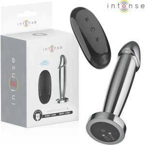 Intense Anal Toys INTENSE - ANAL PLUG 10 VIBRATIONS METAL DILDO WITH REMOTE CONTROL S