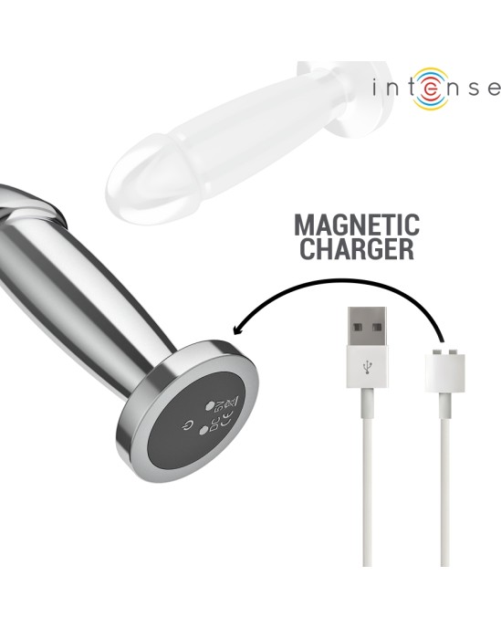 Intense Anal Toys INTENSE - ANAL PLUG 10 VIBRATIONS METAL DILDO WITH REMOTE CONTROL S