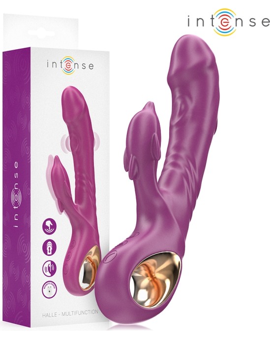 Intense Fun INTENSE - HALLE MULTIFUNCTION VIBRATOR WITH DOLPHIN STIMULATING TONGUE PURPLE